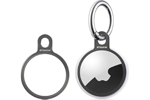 Stouchi AirTag Keyring Stainless Steel Air Tag Case Holder Cover with One Keychain Simple Set-up Slim Design for AirTags Key Finder Air Tags Accessories