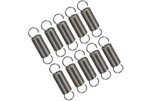TOP-VIGOR 10Pcs Extension Compressed Spring, 1mm Wire Dia, 10mm OD, 40mm Free Length Durable Steel Compression Springs, Small Dual Hook Extended Tension Springs