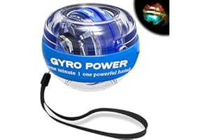 HIULLEN Gyro Ball Wrist Exerciser, Forearm Exerciser with Colourful LED lights, Auto-Start Wrist Power Gyro Ball for Wrist Arms Fingers Wrist Bones and Muscles Strengthening & Training