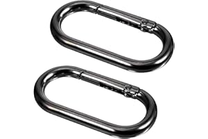 JIYIN Lot de 2 mousquetons ovales à ressort - 1,96 x 0,98 mm - En métal - Petit mousqueton - Pour porte-monnaie, porte-clés, sac à dos