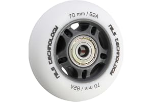 Nils Extreme PESPORT Roller Blade Wheels with Bearings ABEC9-4-Pack Indoor/Outdoor Roller Skate Wheels - 82A - 70x24 Matte Black