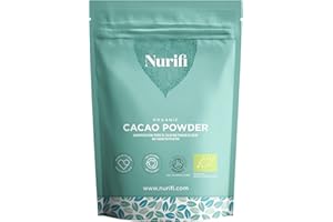 1KG Organic Cacao Powder by Nurifi - Unfermented and Unroasted Version (Less Bitter) - More Nutrients and Antioxidants - from Peru - Certified Organic by Soil Association