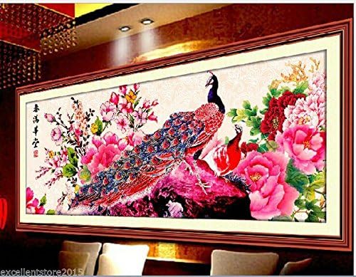 Peacock DIY Embroidery Kit Precise Printed Needlework Cross stitch Sewing Kit