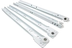 REJS Roller Drawer Slides/Runners Bottom Fix Metal White Size 300mm