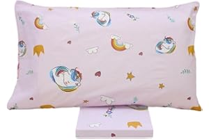 IL BOTTEGONE set completo lenzuola letto singolo per cameretta 100% Cotone stampato con Sacca ricamata Taglia: Singolo, Disegno: Unicorno