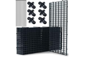 LINLAN 8 Pezzi 15 x 30 cm Divisore per Acquario, Vassoio Inferiore del Filtro, Pannello a Griglia per Filtrazione Fai-da-Te e Protezione del Fondo nell'Aquascaping (Nero con Ventosa Fissa)