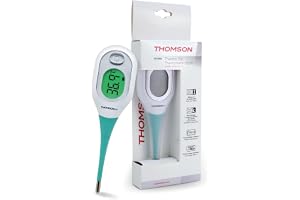 THOMSON Thermo D3 digital termometer - feber baby vuxen - snabb mätning <10s, hög precision - 3 färger bakgrundsbelyst LCD-sk