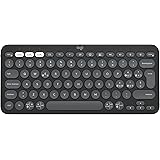 Logitech Pebble Keys 2 K380s, tastiera Bluetooth multidispositivo con tasti di scelta rapida personalizzabili, sottile e port