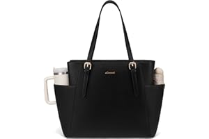 LOVEVOOK Borsa Donna Grande, Tote PU Pelle, Porta PC 15,6/17 Pollici, Tasca Esterna per Bottiglia, Borsa Lavoro, Shopper Elegante per Università, Ufficio e Viaggio