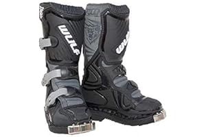 WULF LA KIDS MX BOOT MOTORBIKE WULFSPORT KIDS MX ENDURO BOOTS Motorcycle Motocross Sport Racing Boots BLACK