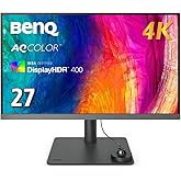 BenQ PD2706U, 27" inch IPS Panel, 4K UHD (3840 x 2160), 5ms, 60Hz, 1200:1 Contrast, 100% sRGB/100% Rec.709/95% P3, DisplayHDR