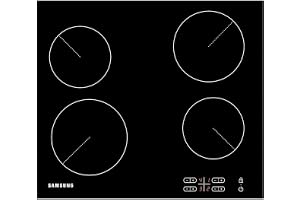 Samsung Ceramic Hob with 4 Cooking Zones, With Touch Control, Colour: Black, Material: Glass, C61R2AEE