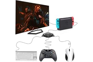 LiLiTok Adattatore per tastiera e mouse per switch NS PS4/PS3/Xbox One/Xbox 360/Switch lite, adattatore USB cablato, indicatore LED, convertitore da gioco