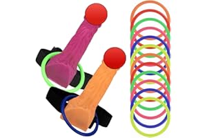 SCROLIEY Bachelorette Party,14 Pcs Hen Do Party Games for Adult,Toss Games Bachelorette Party Favor Night Party Ring Toss Party Games,Adult Simulation Shaped Toss Game