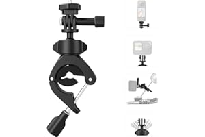 AuyKoo Supporto Gopro Moto per Gopro Hero 12/11/10/9/8/7/6, Rotazione a 360° Morsetto Tubo Leggero Supporto Action Cam, Go pro 11, Insta360, DJI Osmo