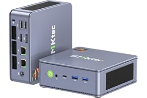 GMKtec Desktop PC Computer 5825U, M5 Plus Dual LAN 2.5G Mini-PC, AMD Ryzen 7 5825U (8 Kerne/16 Threads 4,50 GHz), 16 GB DDR4 RAM + 512 GB PCIe-SSD, WiFi 6, USB 3.2, USB-C, BT 5.2, DP, HDMI