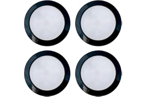 Marvix 4 x LED 12V 24V Spot Lights Black Surface Mounted Downlights Dimmable IP66 Waterproof Caravan, Campervan, Motorhome, Boat Lighting