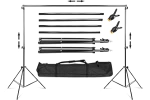 Trintion Support de Fond, 2x3m Support Fond Photo de Toile Réglable avec Sac de Transport Inclus, Convient pour Photographie, Diffusion en Direct, Mariage, etc.