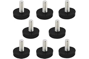 UXCELL sourcing map 8 sztuk regulowanych nóżek meblowych nóżki filcowe podkładki pod stół M6 x 15 mm gwint czarny