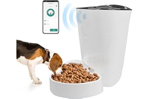 Pawmate Distributeur Croquettes Chat Automatique, WiFi 4L Distributeur Croquettes Chat & Chien, Minuterie Programmable, Connecté App, 1-8 Repas par Jour (Blanc)
