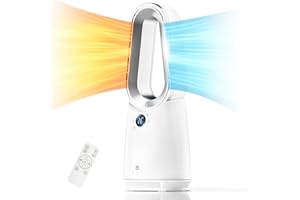 U ULTTY Ultty Riscaldatore e Ventilatore Senza Pale Combo, Ventilatore Riscaldante da 2000 W e Ventilatore Freddo da 28 W, Utilizzo in Tutte le Stagioni, Telecomando e Controllo Touch, Bianco