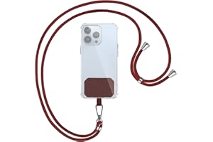 mtb more energy® Universal Handykette - Weinrot/Silber - kompatibel mit vielen Handyhüllen - hochwertiges Band Seil Kordel zum Umhängen