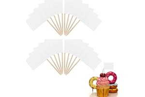 SEMINISMAR Bandiere vuote per stuzzicadenti, pennarello per cupcake, marcatura per torte, stuzzicadenti decorativi, marcatura bandiere, mini bandiera stuzzicadenti, pennarello vuoto per formaggio, bianco