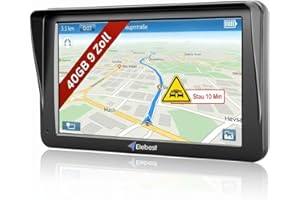 Elebest City 90 TMC Navigationsgerät – 9 Zoll GPS Navi 2025 mit TMC, POI, Blitzerwarner & Kartenupdate | LKW, PKW & Wohnmobil Navigation