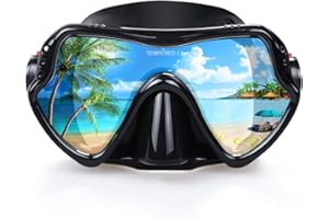 EXP VISION Maschera da Sub per Adulti, Maschera da Snorkeling Professionale in Vetro Temperato Con Cinturino in Silicone Regolabile per Un'ampia Visuale, Maschera da Nuoto Antiappannamento