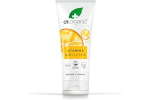 Dr Organic Vitamin E Lotion, Moisturising, All Skin Types, Mens, Womens, Natural, Vegan, Cruelty-Free, Paraben & SLS-Free, Recycled & Recyclable, Organic, 200ml, Packaging may vary