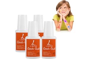 LOPHE Colla per Il Corpo e Colla per la Tatuaggi, 4 Pezzi Colla per Tatuaggi Glitterata, Colla per la Pelle per Tatuaggi, per trucco con glitter, feste, carnevale, cosplay, 8ML