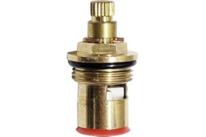 SENRISE Cartucho de grifo de 20 engranajes, válvula de cartucho de disco de cerámica, válvulas de repuesto de latón para grifo mezclador de baño y cocina (rosca única tipo A)