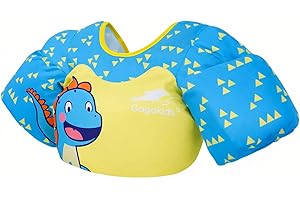 Gogokids Kids Swim Vest with Floats Armbands, Updated Vest-style Toddler Swimming Jacket Adjustable Safety Buckle Swimming Pool Flotation Buoyant Jacket for Children 2-6 Years Old