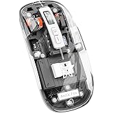 Arctic Fox Pureview Transparent Wireless and Bluetooth Rechargeable Mouse, USB Receiver,LED Battery Magic Silm for Office/PC/Mac/Laptop/Apple/ipad(*##