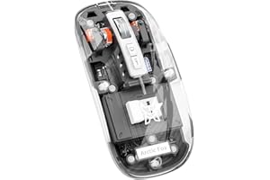 Arctic Fox Pureview Transparent Wireless and Bluetooth Rechargeable Mouse, USB Receiver,LED Battery Magic Silm for Office/PC/Mac/Laptop/Apple/ipad(Space Gray)