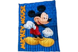 ELLEPI SPA Trapunta lettino in microfibra con imbottitura e fodera in pelliccetta 110x140 cm Topolino Topolina (Topolino 0226 Azzurro)