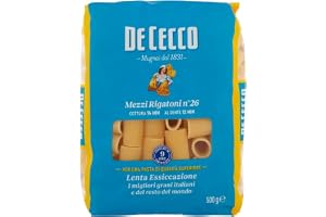De Cecco Mezzi Rigatoni N°26 – nudlar av hårdvetegryn (10 x 500 g)
