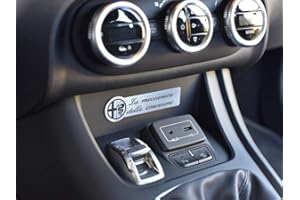 AUTOCOVR Cubierta De Acero para Alfa_Romeo GIULIETTA - 1 Pieza Placa con inscripción Inox Metal Decoración Cepillado Interior Personalizados Hechos a Medida Tuning