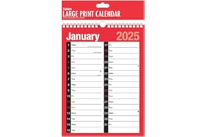 PRECIOUS LONDON 2025 Calendar A4 Large 2 Column Month to View Spiral Bound Wall Planner Organiser for Home Business Work Office School