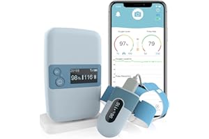 Wellue Vigilabebés Baby O2 S2, Monitor de Oxígeno y Frecuencia Cardíaca con Estación Base, Movimiento Corporal, Informe de Exportación a Través de PDF o CSV para Bebés y Niños