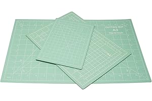MANUFORE 3 Pcs Tapis de Découpe Autocicatrisant A3/A4/A5, Lot de Tapis de Coupe Double-face Vert Clair en PVC, 5 Couches Tapis de Bricolage CM/Pouce pour Bricolage, Quilting, Couture, Scrapbooking
