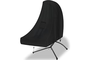 YMPPMKN Abdeckung für Hängeliege Schwerlast 600D Oxford Gewebe mit Schnallen und Kordelzug, Wasserdicht, Winddicht, UV-Beständiges Schwebeliege Abdeckhaube,Schutzhülle Hängeliege,198*185cm (Schwarz)