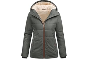 Vancavoo Abrigo Mujer Invierno Chaqueta Parka de Capucha Ajuste Entallado Cálido Cortos Jacket de Forro Polar Parka para Exteriores