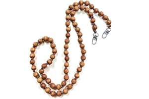 Wambere Chaîne universelle en bois pour téléphone portable - Chaîne de clé - Perles en bois - Cordon de téléphone portable - Pendentif de téléphone portable - Bijou de téléphone portable - Chaîne de