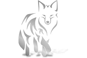 Erreinge Sticker pre-Spaced 15cm Silver - Fox - Vinyl Decal Sticker Decal Mural Laptop Car Motorcycle Helmet Camper