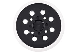 Schleifplatte 125 mm mit Hook und Loop 8 Löcher Kompatibel mit Bosch PEX 300 AE und PEX 400 AE Exzentrischer Schleifmaschine von Poweka (Weiß)