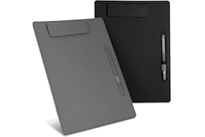 JEESBLSY Portablocco A4 in Pelle con Portapenne, Lavagnetta Magnetica Portablocchi Cartella Clipboard Menù, Blocco per Appunti Liscio per Ufficio Conferenze, Infermiere, Aula Scolastica (2 Pezzi)