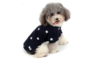 Zunea Abrigos Invierno para Perros de Pequeño Mediano Grande Forro Polar Cálido Cachorros Ropa Jerséis Suéter de Algodón Acolchado Sudadera para Mascotas Chihuahua Yorkshire Gatos Azul S