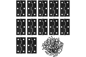 AUEFUDQ Lot de 12 charnières de porte de 44 mmx31 mm, charnières en acier inoxydable pour bois, charnières de porte intérieures et extérieures, petites avec 72 vis pour portail, tiroir, boîtes