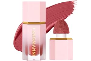 HOPHAT Soft Cream Blush Makeup Smooth Liquid Blush Lightweight Long-Wearing Smudge Proof Natural-Looking Color Matte Liquid Blush for Cheeks Makeup (# 108)